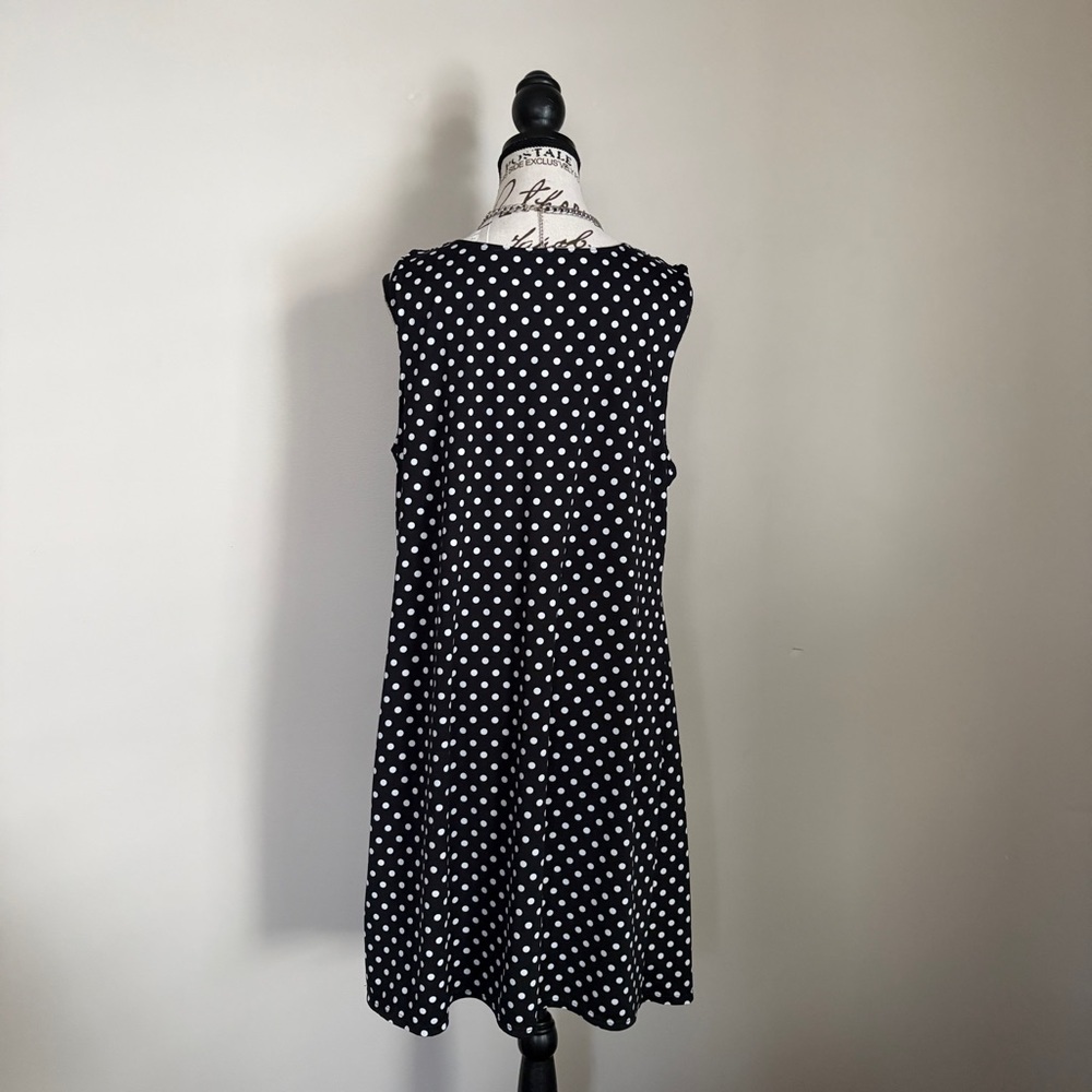 Y2K Jessica Black Polka Dot Cowl Neck Mini Dress Vintage 2000s - Picture 4 of 9